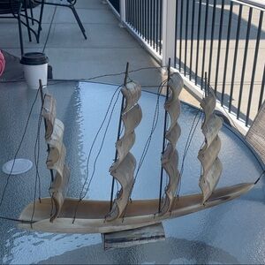 Decorative Wooden Sailboat Model